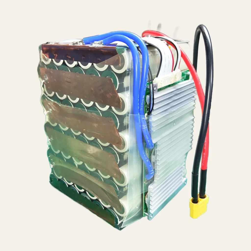 Custom battery build example with cylindrical cells