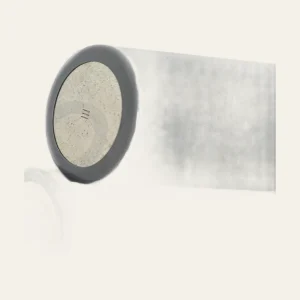 Close view of two cylindrical cell ends