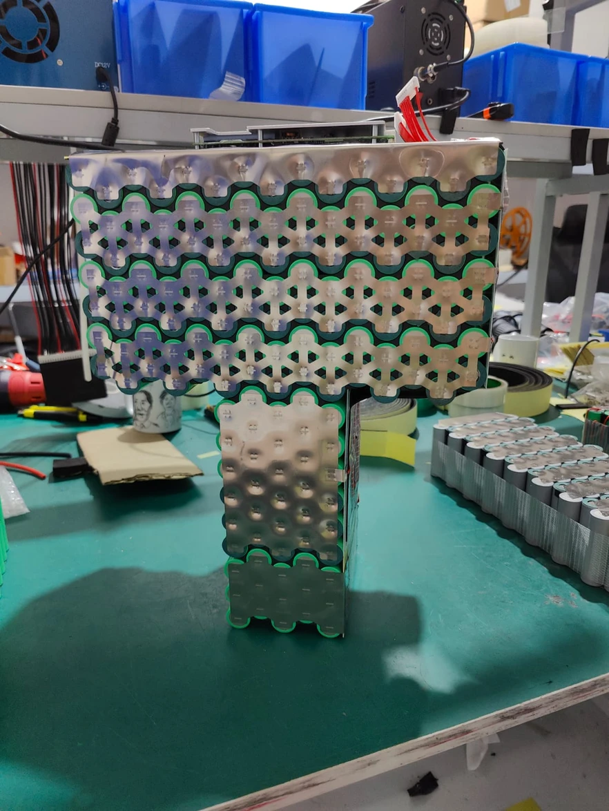 A battery for a different-shaped space