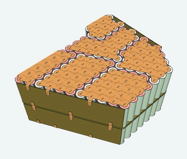 V-shaped bay, V-shaped battery