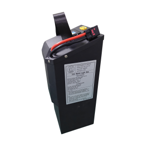 DogeTune Light Bee battery with branded label, carry strap and external leads