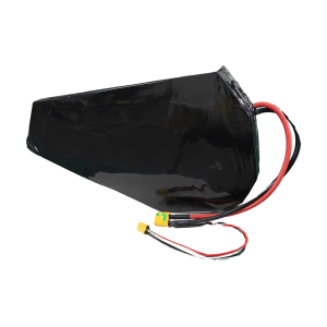 TriHepta black-wrapped conversion battery with external leads on a transparent background